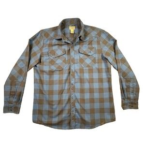 L.L. Bean Men's L Plaid Flannel LS SNAP Button Down SEE DESCRIPTION